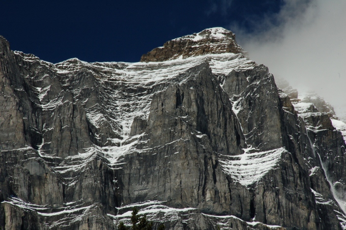 the rugged mountains above Moraine Lake, Canada